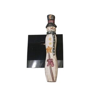 Snowman Brooch Pin with Stars